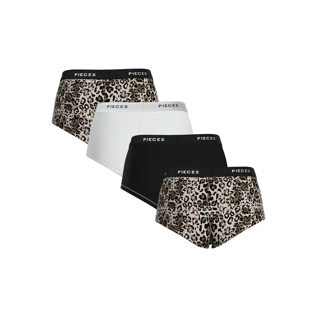 Pieces Hipster »PCLOGO LADY 4 PACK AOP/SOLID NOOS BC« (Packung 4 St.)