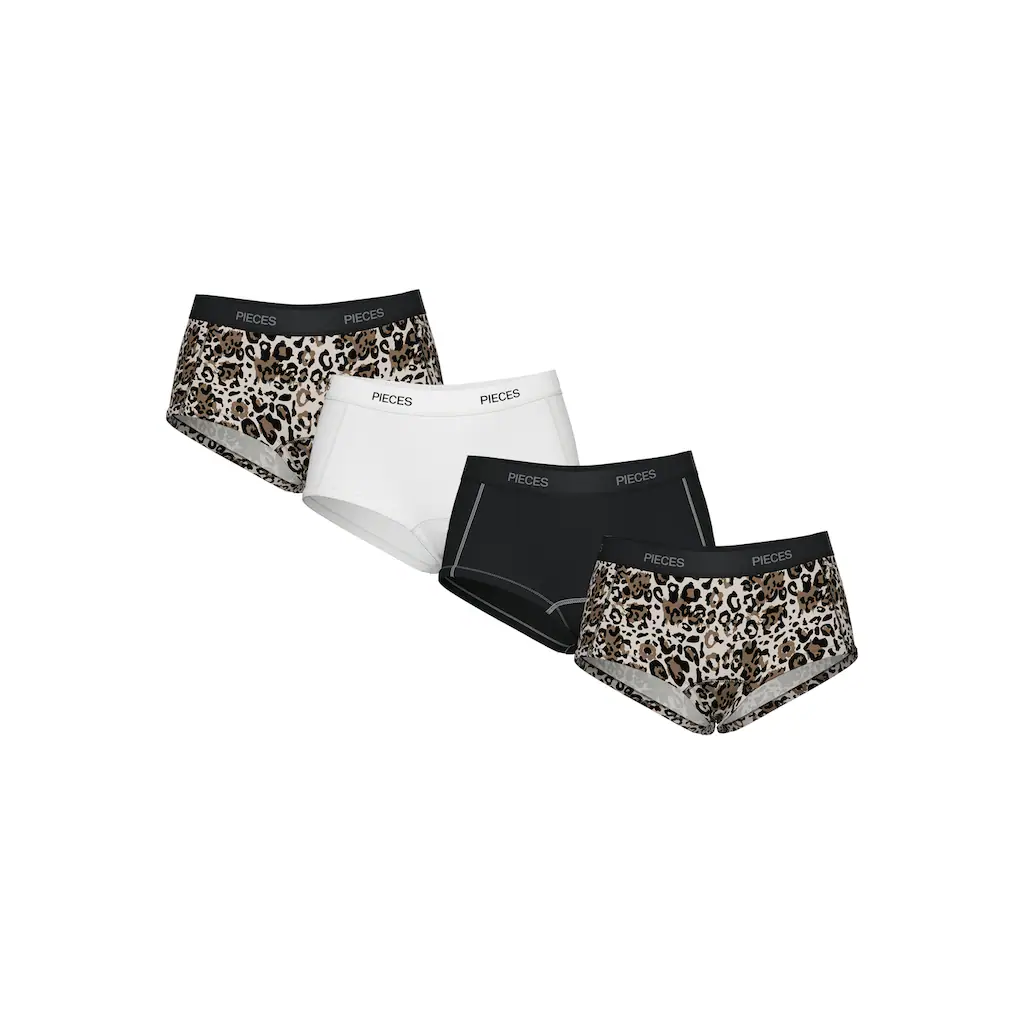 pieces Hipster »PCLOGO LADY 4 PACK AOP/SOLID NOOS BC« (Packung 4 St.)