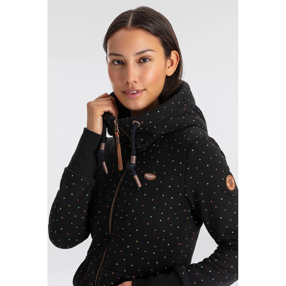 Ragwear Kapuzensweatjacke »NESKA DOTS MULTICOLOR ZIP O« Longsleeve Jacke Im Multicolor-Allover-Dots-Print-Design