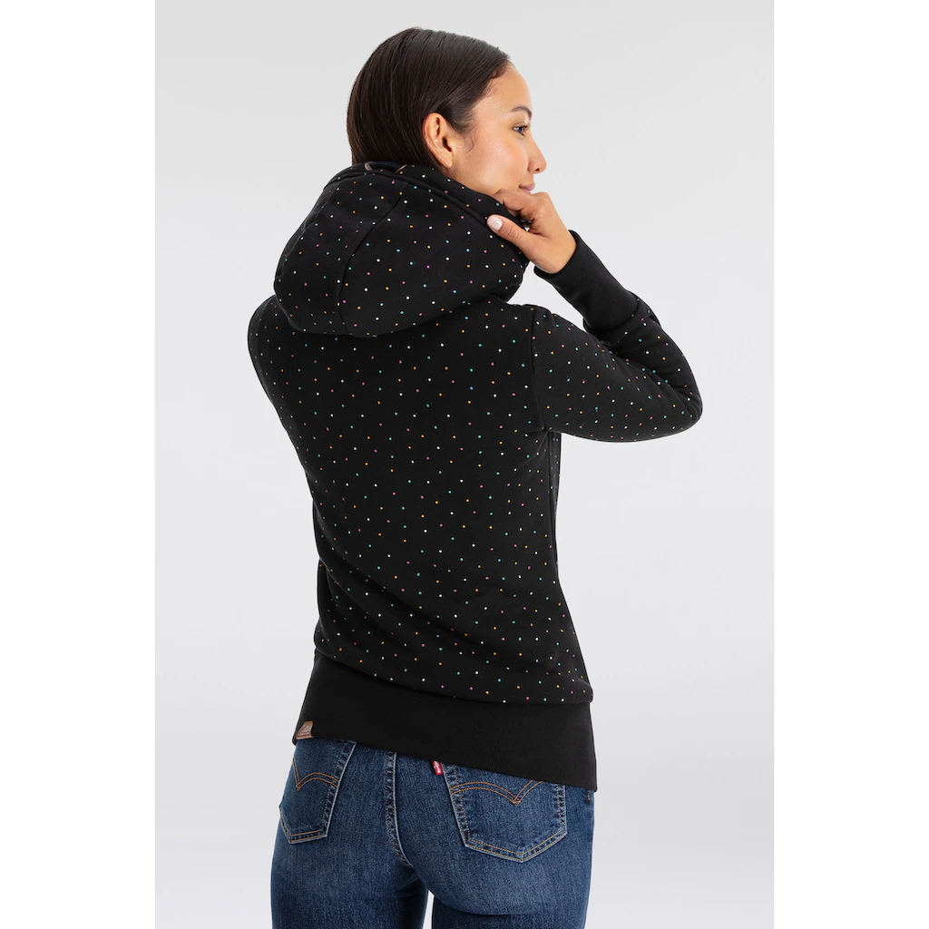 Ragwear Kapuzensweatjacke »NESKA DOTS MULTICOLOR ZIP O« Longsleeve Jacke Im Multicolor-Allover-Dots-Print-Design