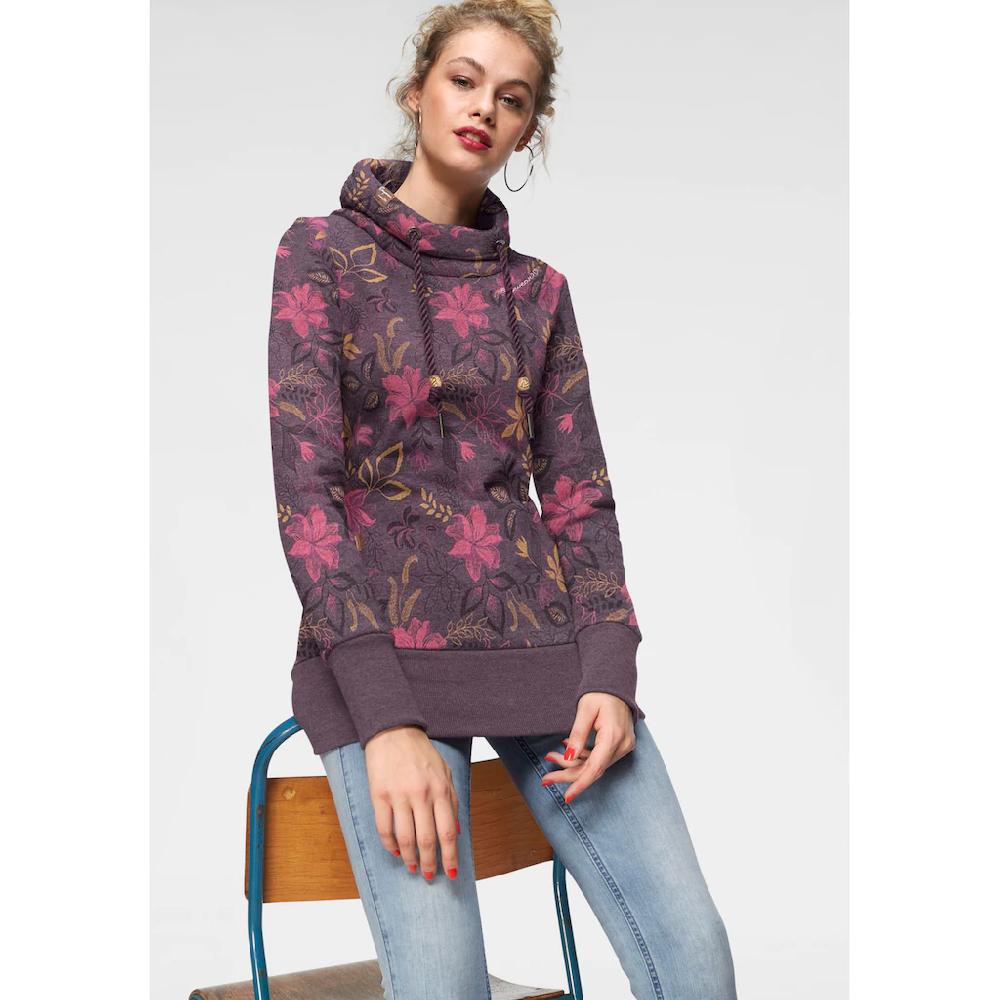 Ragwear Sweatshirt »NESKA O« Kapuzen-Sweater Mit Asymetrischem Schalkragen