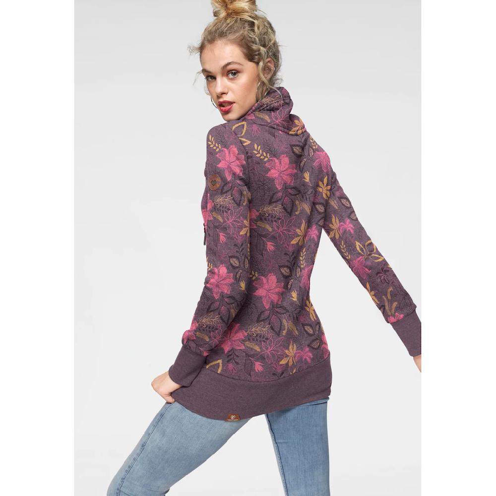 Ragwear Sweatshirt »NESKA O« Kapuzen-Sweater Mit Asymetrischem Schalkragen