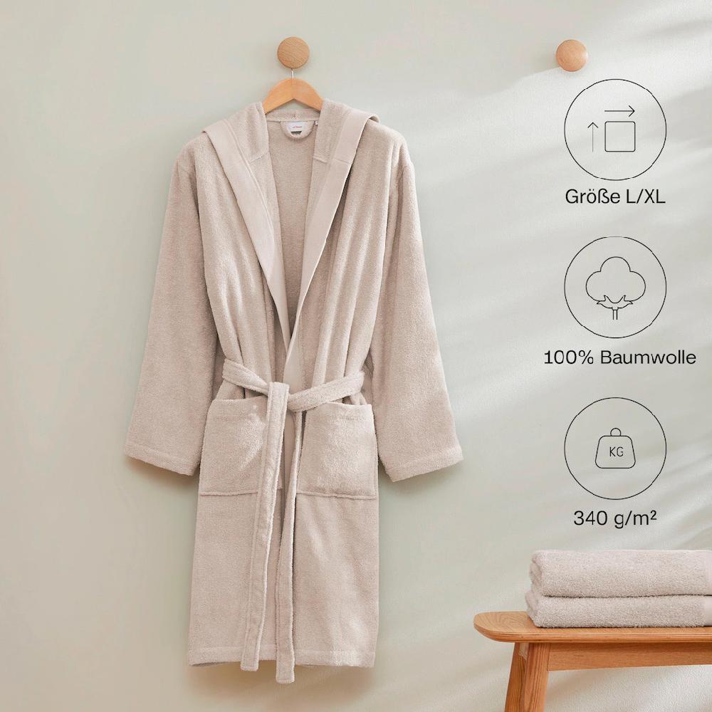 S.Oliver Bademantel »s. Oliver Bademantel Ideal Für Sauna & Spa Hotelbademantel« (1 St.) Kapuze Mit Dezenter Logoeinwebung