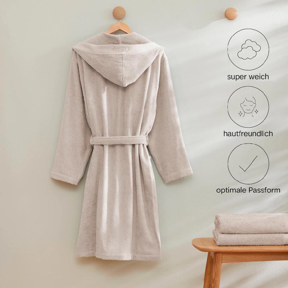S.Oliver Bademantel »s. Oliver Bademantel Ideal Für Sauna & Spa Hotelbademantel« (1 St.) Kapuze Mit Dezenter Logoeinwebung