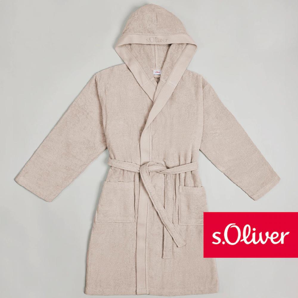 s.Oliver Bademantel »s. Oliver Bademantel ideal für Sauna & Spa Hotelbademantel« (1 St.) Kapuze mit dezenter Logoeinwebung