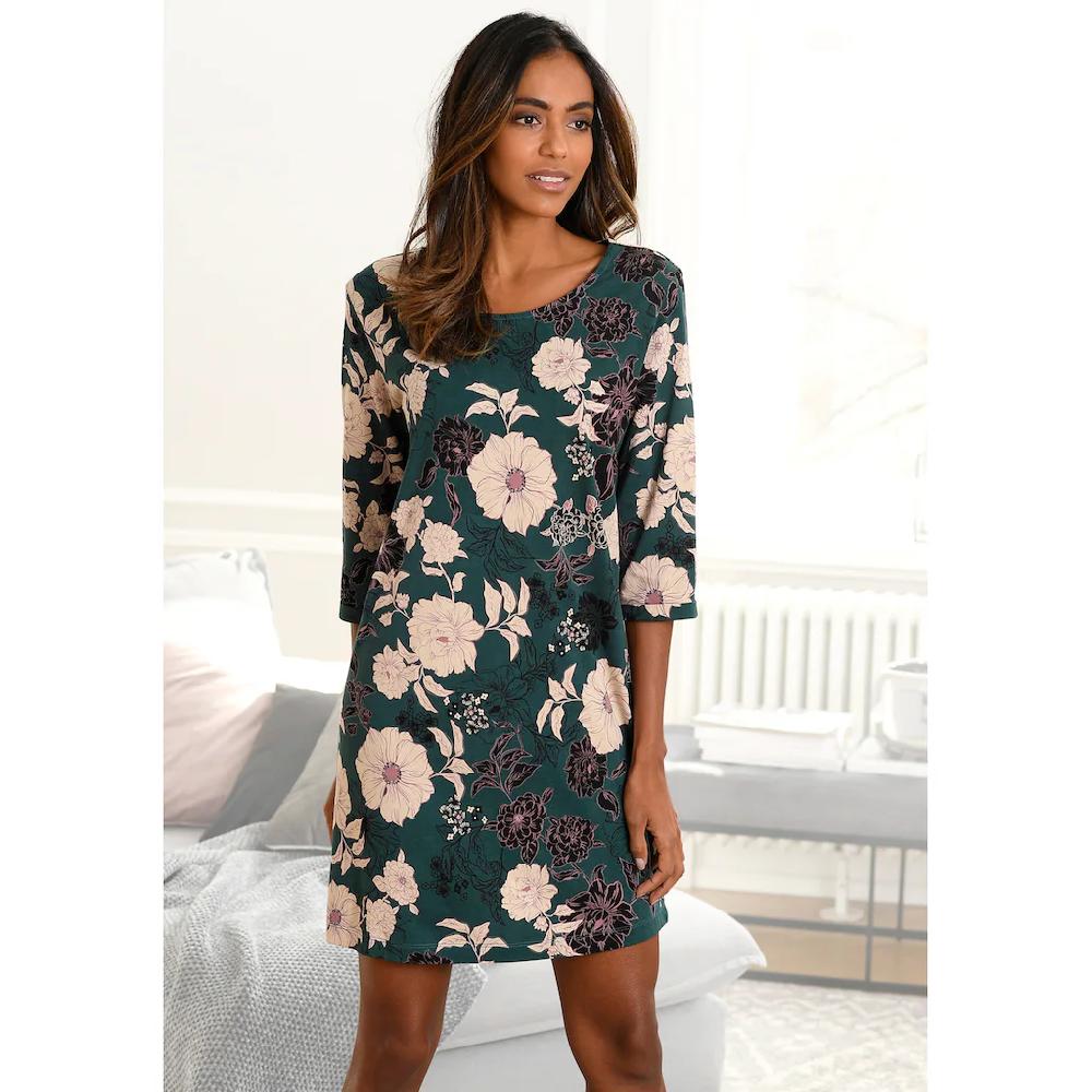 s.Oliver Bodywear Nachthemd mit botanischem Blumenmuster