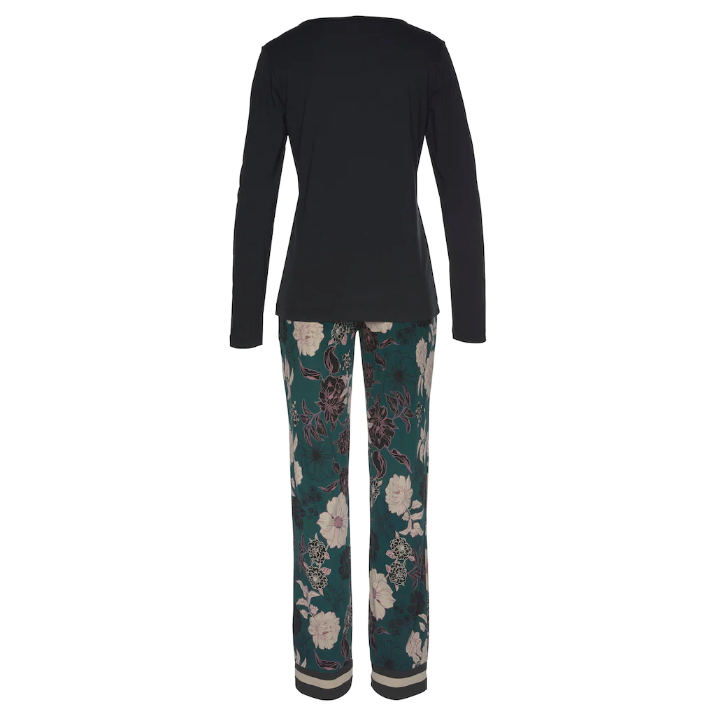 S.Oliver Bodywear Pyjama Mit Kotrastigen Abschlüssen