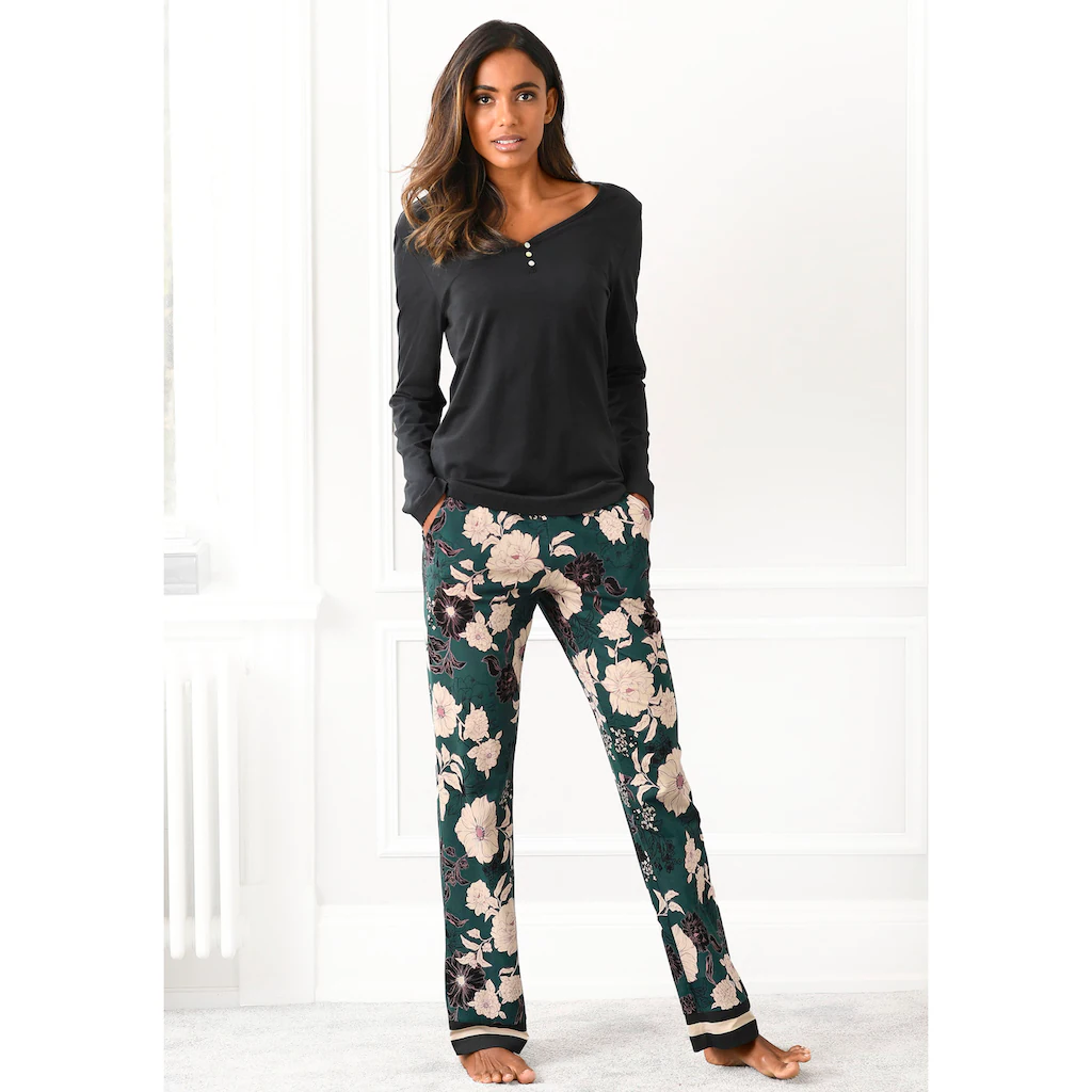 s.Oliver Bodywear Pyjama mit kotrastigen Abschlüssen