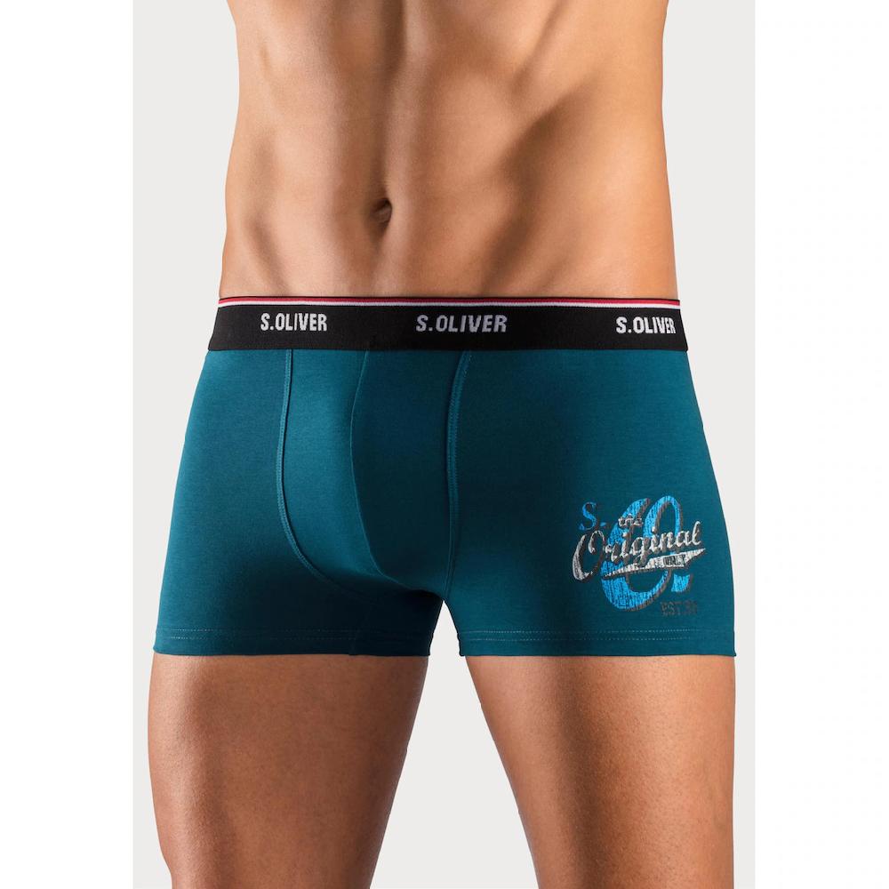 S.Oliver Boxer »Boxershorts Für Herren« (Packung 3 St.) Mit Print Auf Dem Bein Online Kaufen