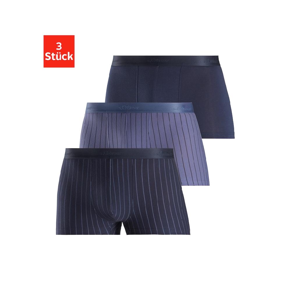 s.Oliver Boxer »Boxershorts für Herren« (Packung 3 St.) in Streifen und Uni aus Baumwoll-Mix bestellen