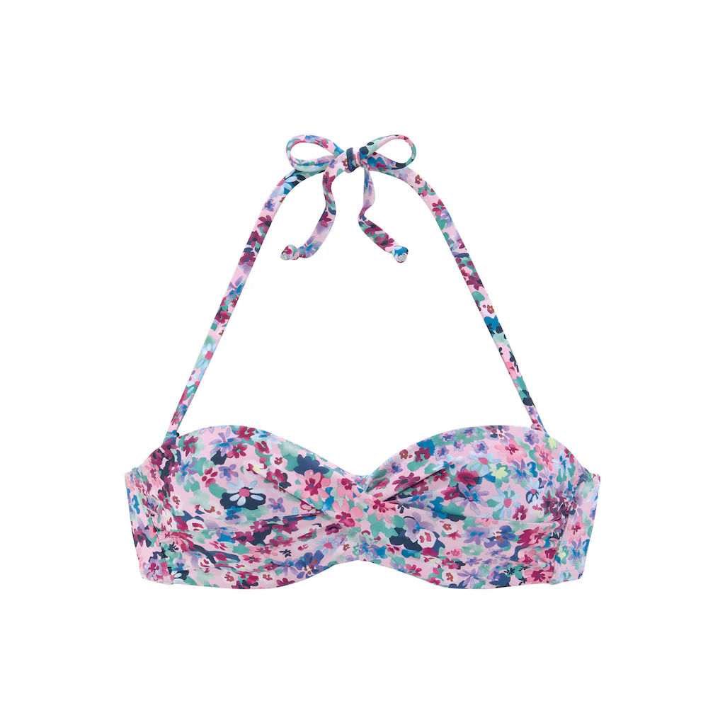 S.Oliver Bügel-Bandeau-Bikini-Top »Scatter« Florales Design Wattierte Cups Mit Herausnehmbaren Kissen Kaufen