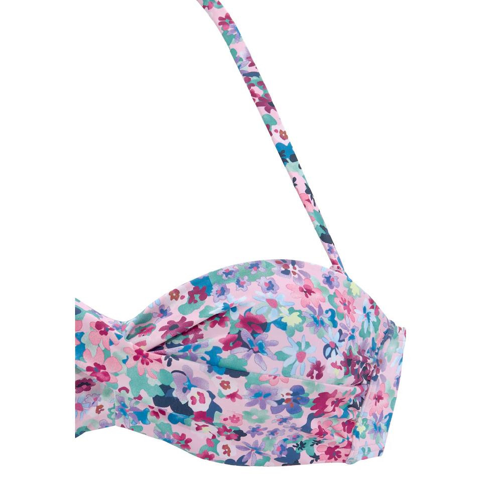 S.Oliver Bügel-Bandeau-Bikini-Top »Scatter« Florales Design Wattierte Cups Mit Herausnehmbaren Kissen Kaufen