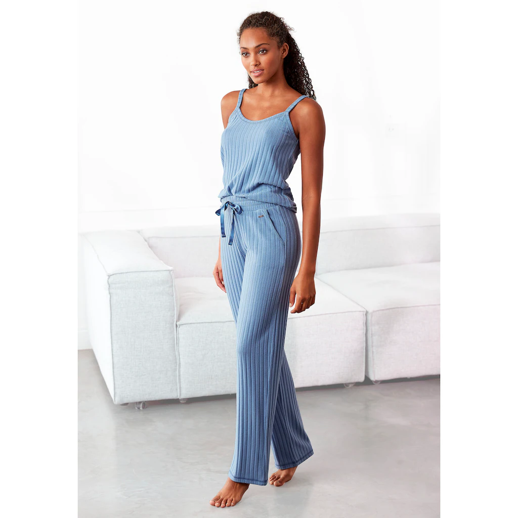 s.Oliver Loungehose mit Satinband zum Binden Loungeanzug