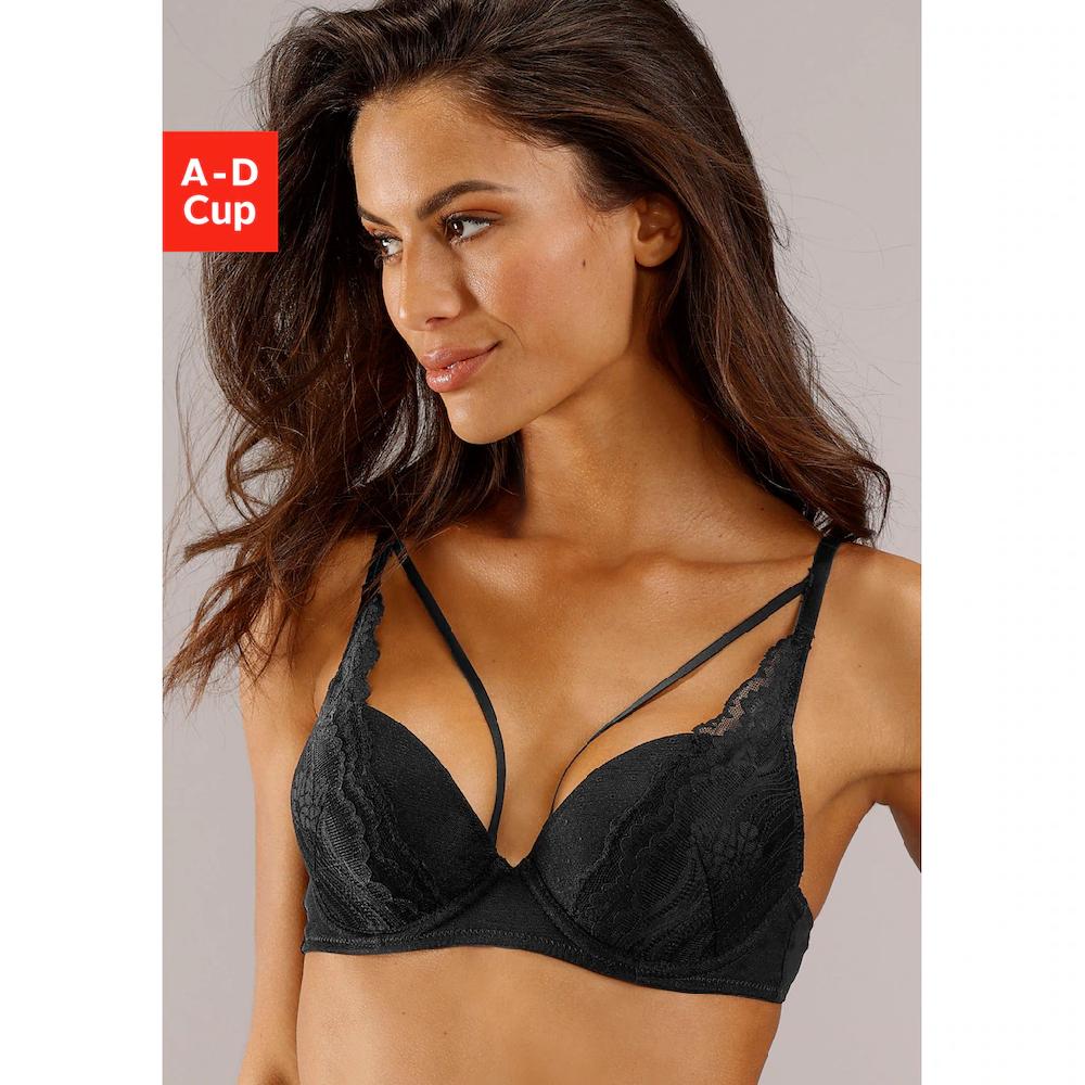 s.Oliver Push-up-BH »Alice« mit Spitze und Bänder-Optik Dessous ▷ für