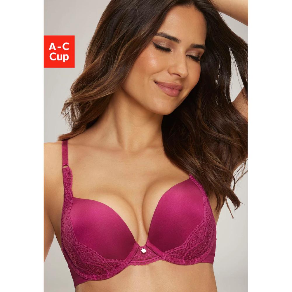 s.Oliver Push-up-BH »Pauline« mit feiner Spitze seitlich am Cup und modischem Accessoire Dessous ▷ für