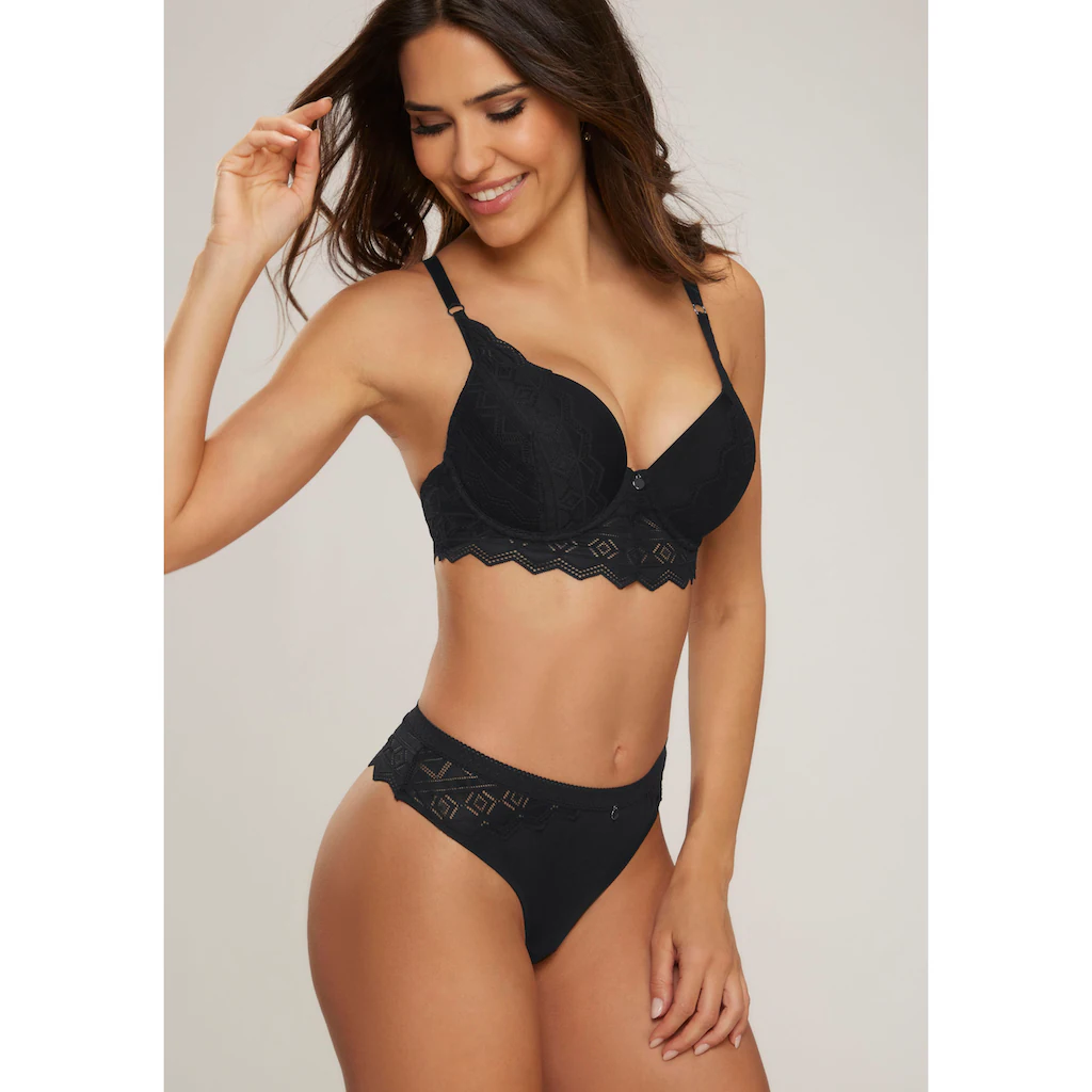 S.Oliver Push-up-BH »Romane« Mit Bügel Und Graphischer Spitze In Transparenter Optik Dessous Online Bestellen