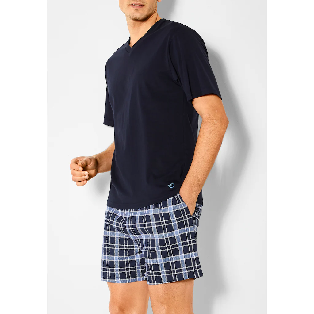 S.Oliver Pyjama (2 Tlg. 1 Stück) Mit Seitlichen Eingrifftaschen Kaufen