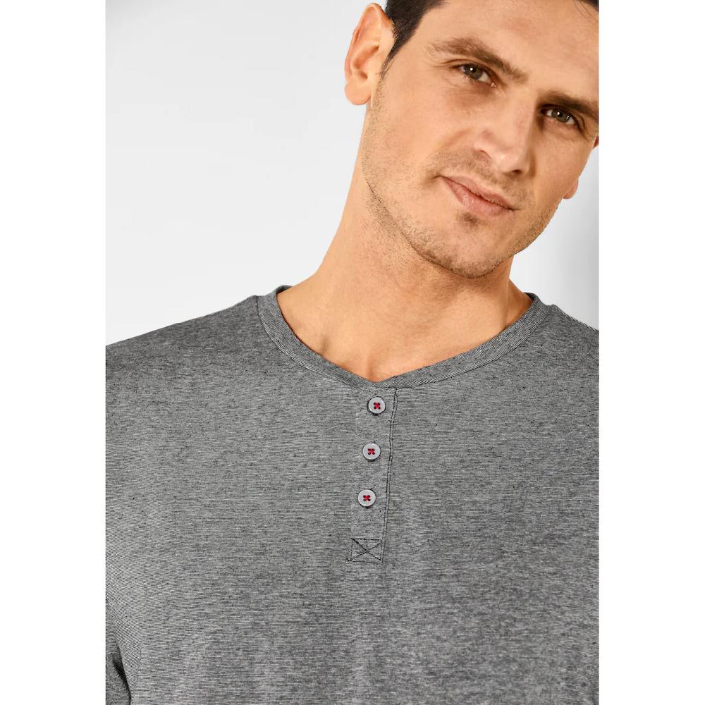 S.Oliver Pyjama (2 Tlg. 1 Stück) Schlafanzug Mit Knopfleiste