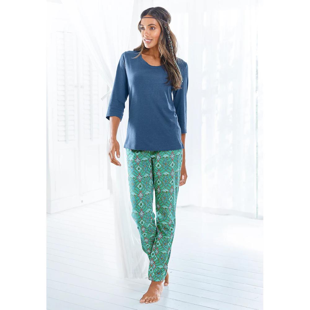 S.Oliver Pyjama (2 Tlg.) Im Ornamentdruck Mit 3/4-Ärmeln Online Kaufen