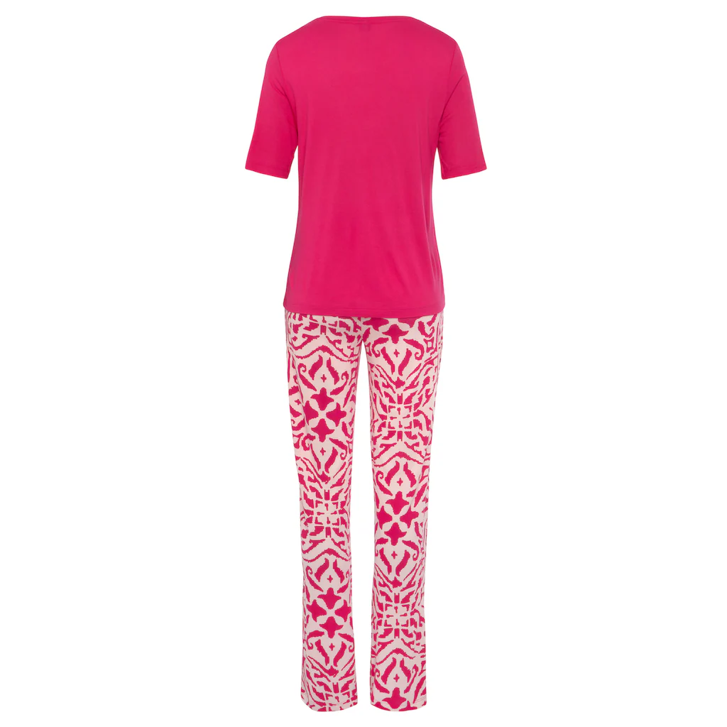 S.Oliver Pyjama (2 Tlg.) Mit Floralem Ethno-Muster Online Bestellen