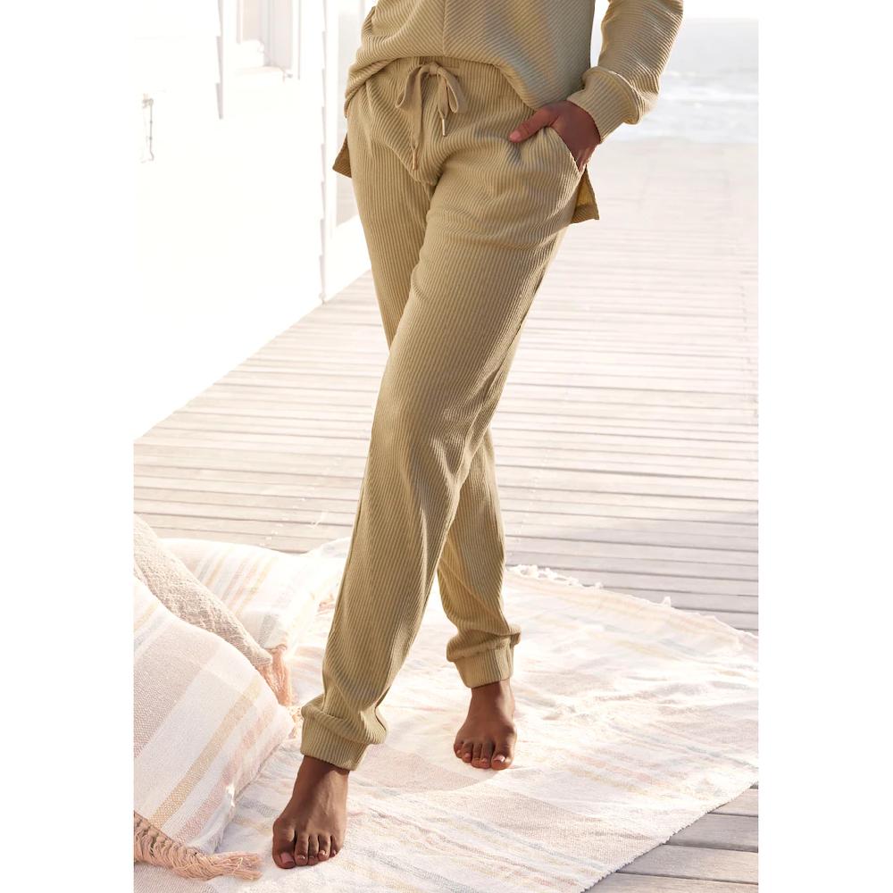 s.Oliver Relaxhose Sweathose aus Ripp-Qualität mit Einrifftaschen Loungewear