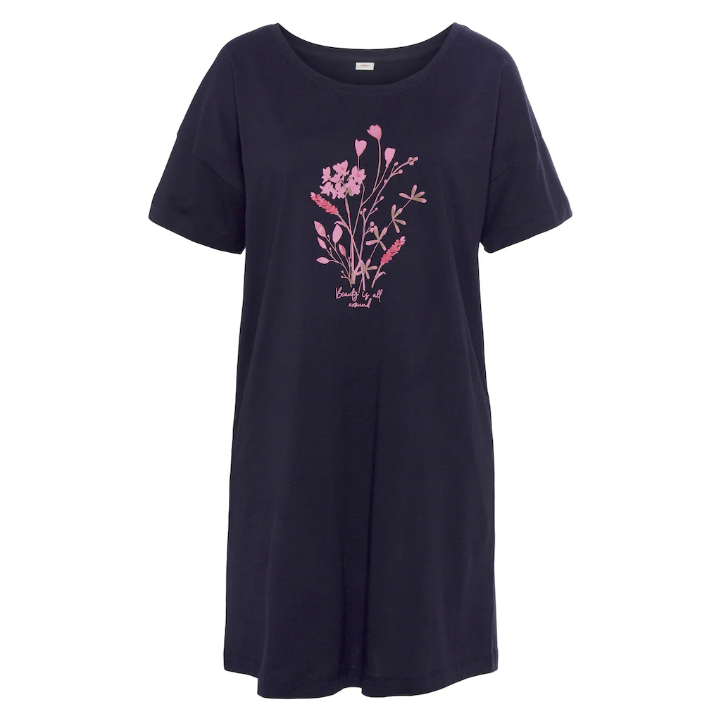 S.Oliver Sleepshirt (1 Tlg.) Mit Floralem Frontdruck Kaufen