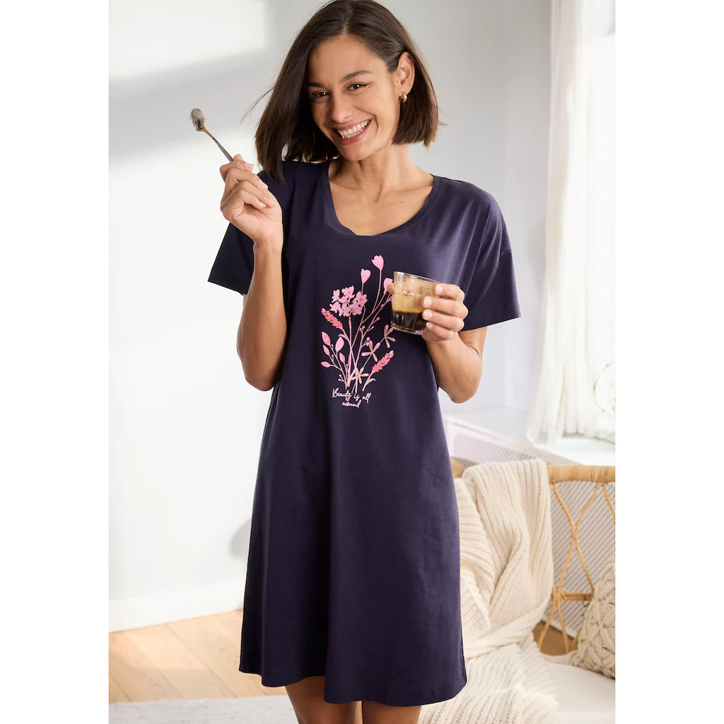 s.Oliver Sleepshirt (1 tlg.) mit floralem Frontdruck kaufen