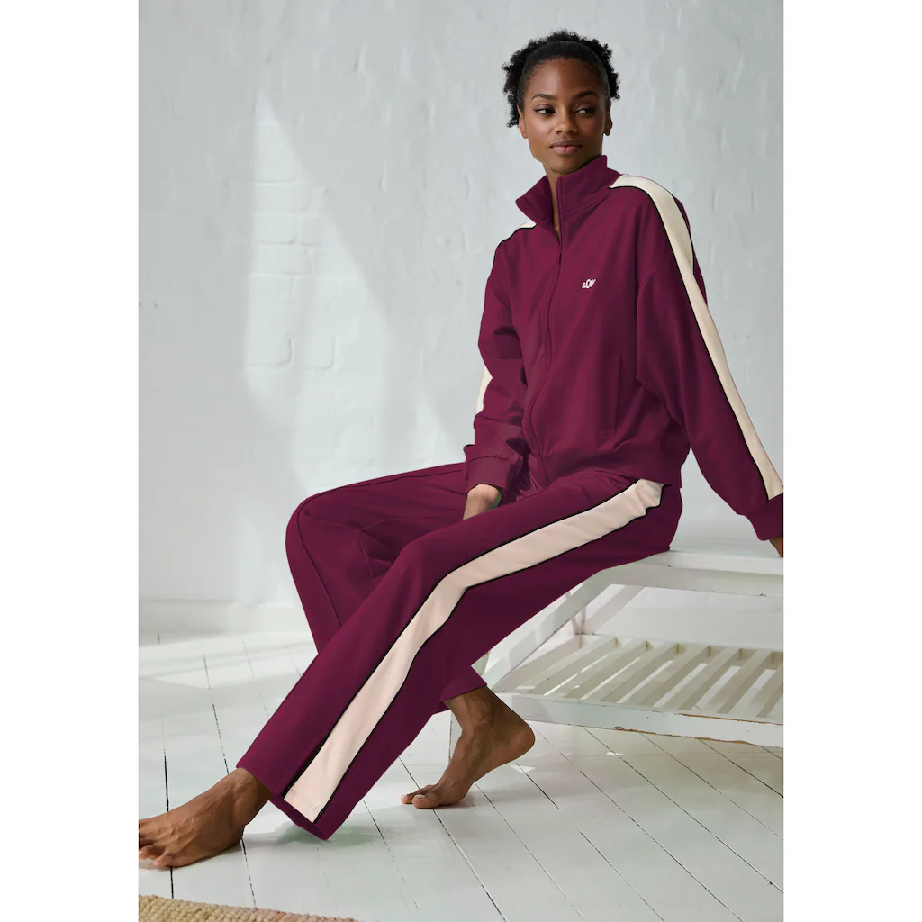 S.Oliver Sweathose Loumngehose Mit Kontraststreifen Und Pipings Loungewear