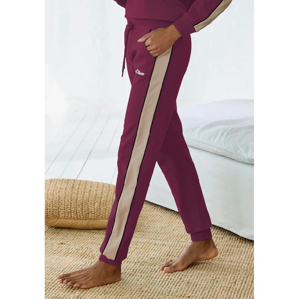 s.Oliver Sweathose mit Seitenstreifen und Pipings Loungewear