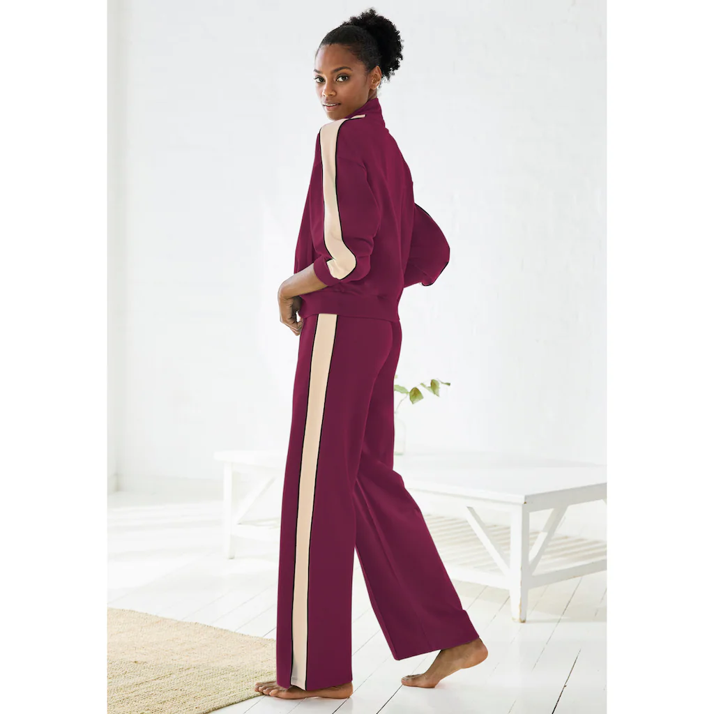 S.Oliver Sweatjacke Mit Reißverschluss Und Kontrast Einsätzen Loungewear