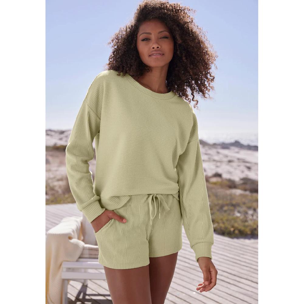 S.Oliver Sweatshirt Aus Ripp-Qualität Mit überschnittenen Schultern Loungewear