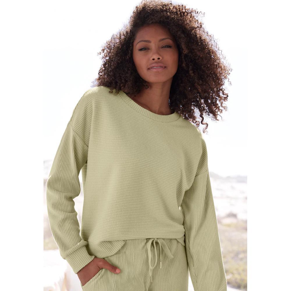 s.Oliver Sweatshirt aus Ripp-Qualität mit überschnittenen Schultern Loungewear