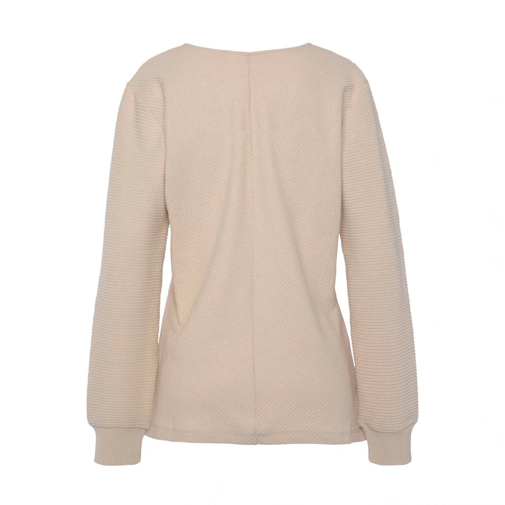 S.Oliver Sweatshirt Langarmshirt Mit V-Ausschnitt Und Weiche Rippbündchen Loungewear