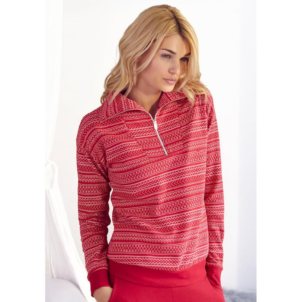 s.Oliver Sweatshirt mit Norwegermuster Loungeanzug