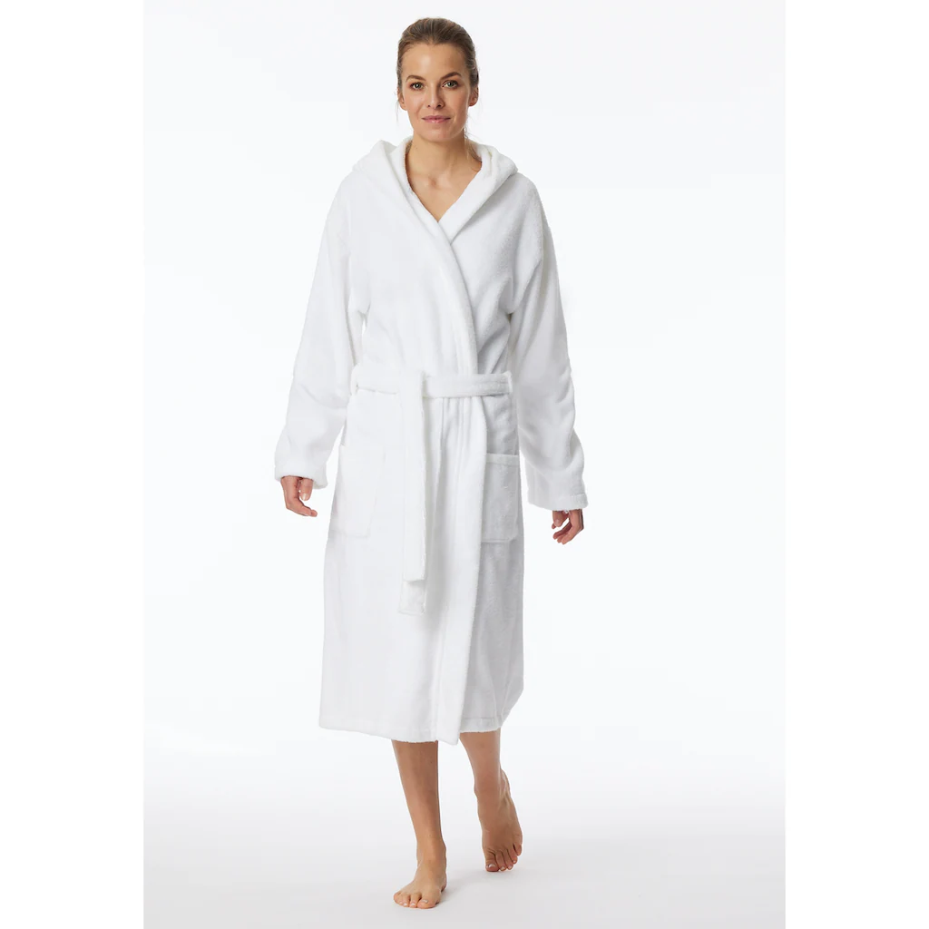 Schiesser Damenbademantel »Essentials« mit kuscheliger Kapuze