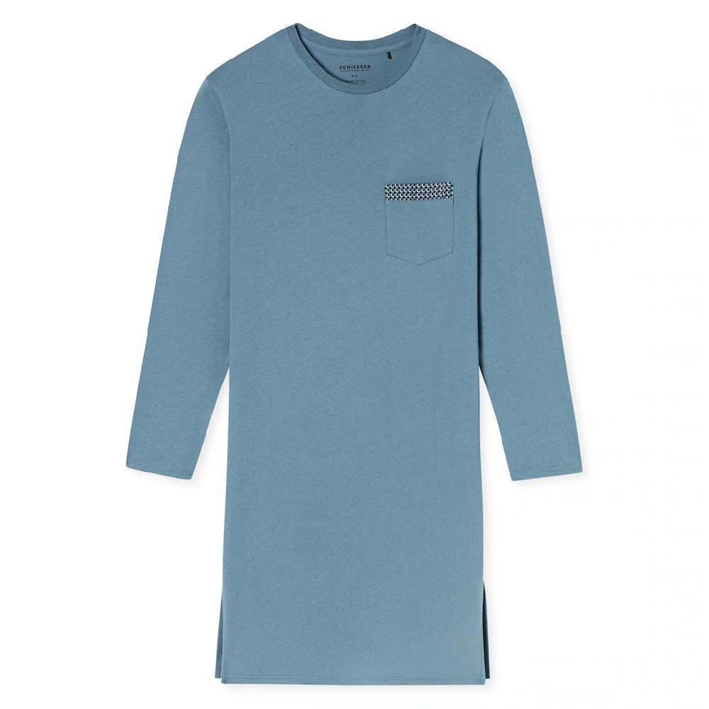 Schiesser Nachthemd »"Comfort Nightwear"« Brusttasche Mit Gemustertem Saum