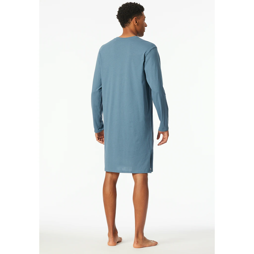 Schiesser Nachthemd »"Comfort Nightwear"« Brusttasche Mit Gemustertem Saum