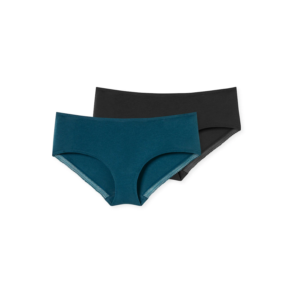 Schiesser Panty »"Cotton Lace"« (2er Pack) mit femininem Spitzenband am Bund