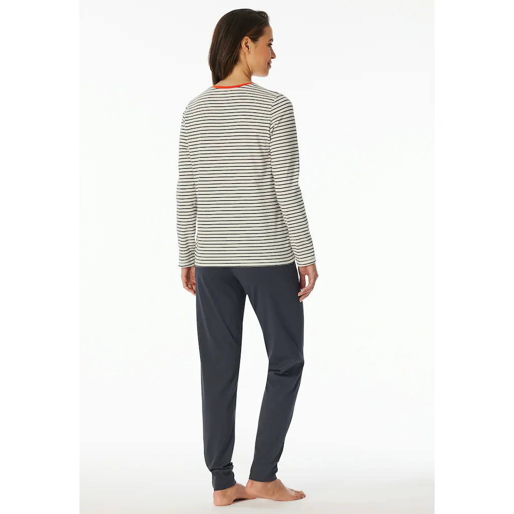 Schiesser Pyjama »"Casual Essentials"« (2 Tlg.) Mit Eingefasster Runder Halsausschnitt Online Kaufen