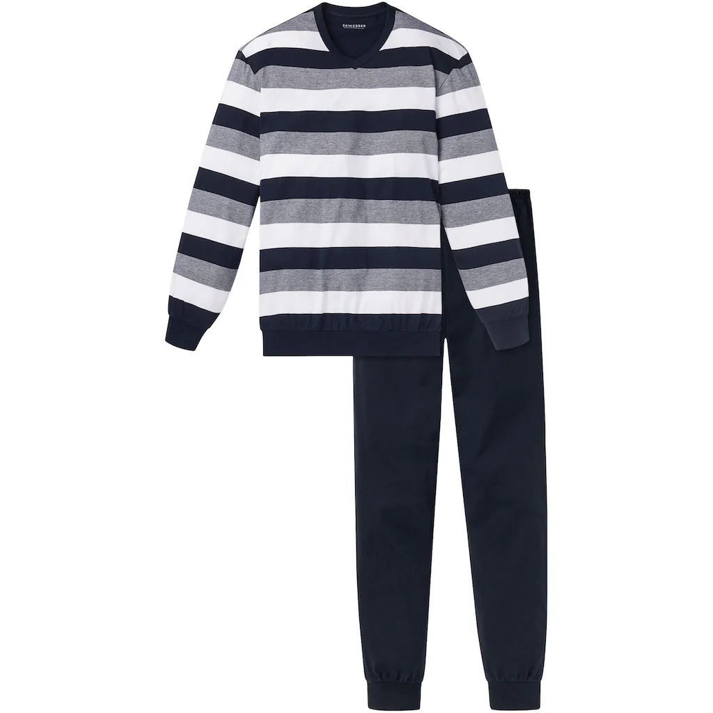 Schiesser Pyjama »"Dark Sapphire"« (2 Tlg.) Mit Blockringeln Kaufen