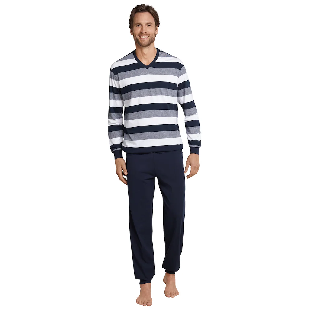 Schiesser Pyjama »"Dark Sapphire"« (2 Tlg.) Mit Blockringeln Kaufen