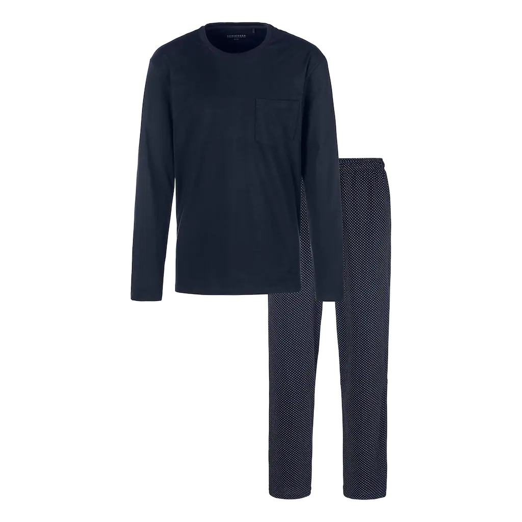 Schiesser Pyjama »"Ebony"« (2 Tlg.) Mit Rundem Halsausschnitt Online Bestellen
