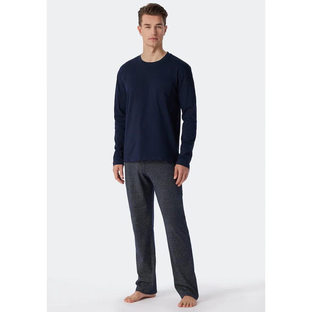 Schiesser Pyjama »"Ebony"« (2 Tlg.) Mit Rundem Halsausschnitt Online Bestellen