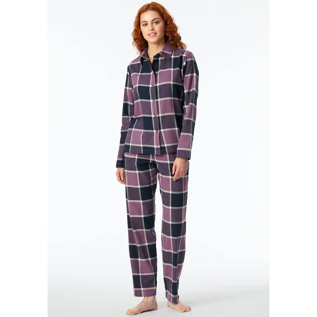 Schiesser Pyjama »"Selected Premium Warming"« (2 Tlg.) Mit Klassischem Karomuster Online Kaufen