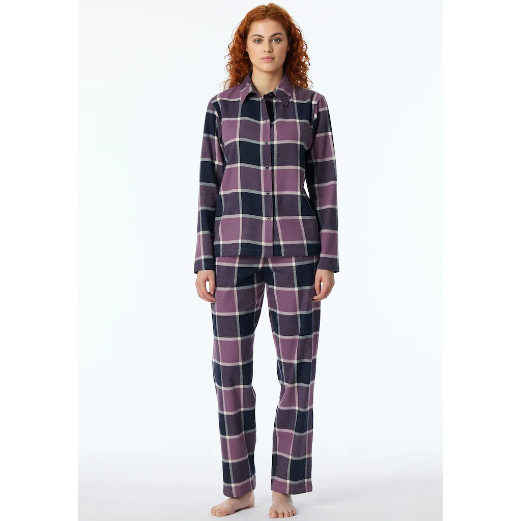 Schiesser Pyjama »"Selected Premium Warming"« (2 tlg.) mit klassischem Karomuster online kaufen