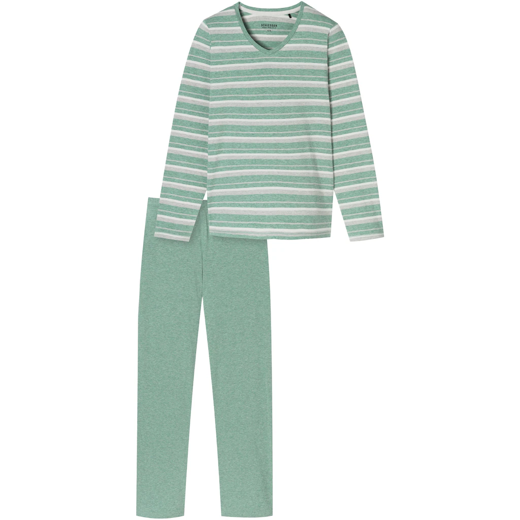Schiesser Schlafanzug »"Casual Essentials"« (2 Tlg.) Mit Angenehmen Bündchen Bestellen