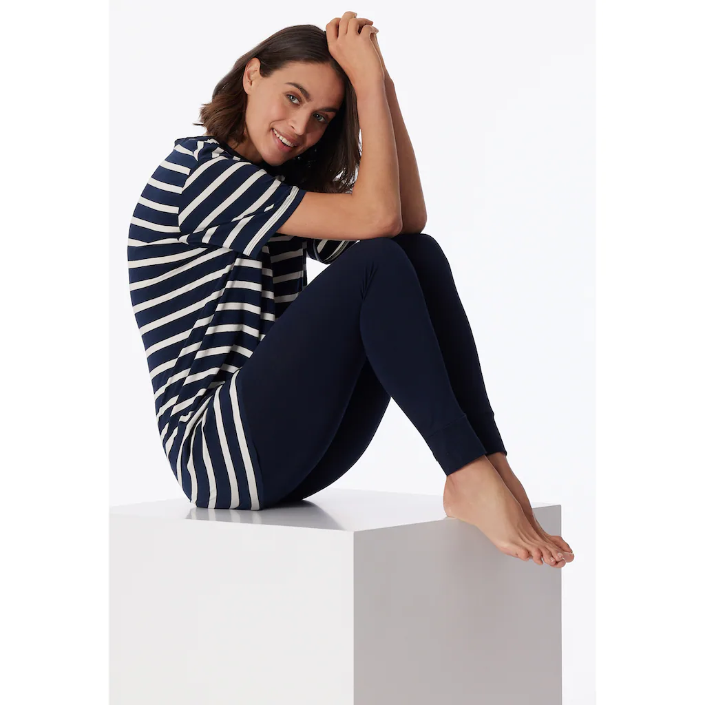 Schiesser Schlafanzug »"Casual Essentials"« (2 Tlg.) Mit Längerem Schnitt Und Modischen Streifen Online Kaufen