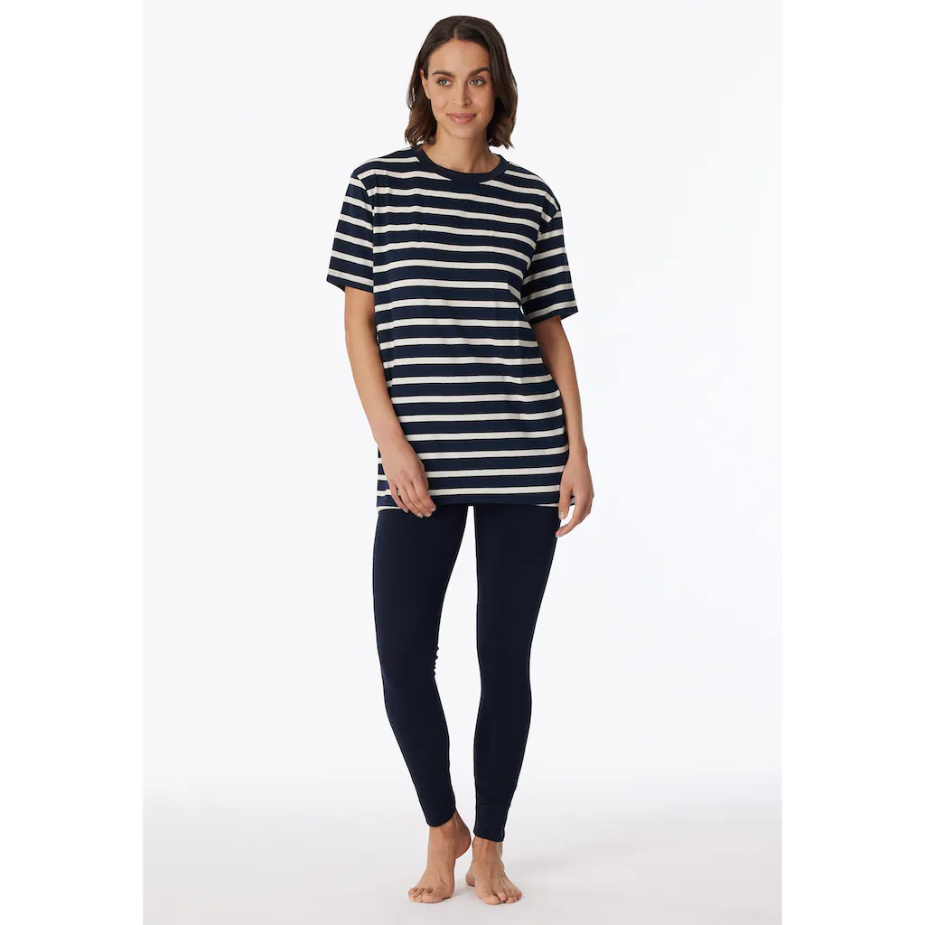Schiesser Schlafanzug »"Casual Essentials"« (2 tlg.) mit längerem Schnitt und modischen Streifen online kaufen