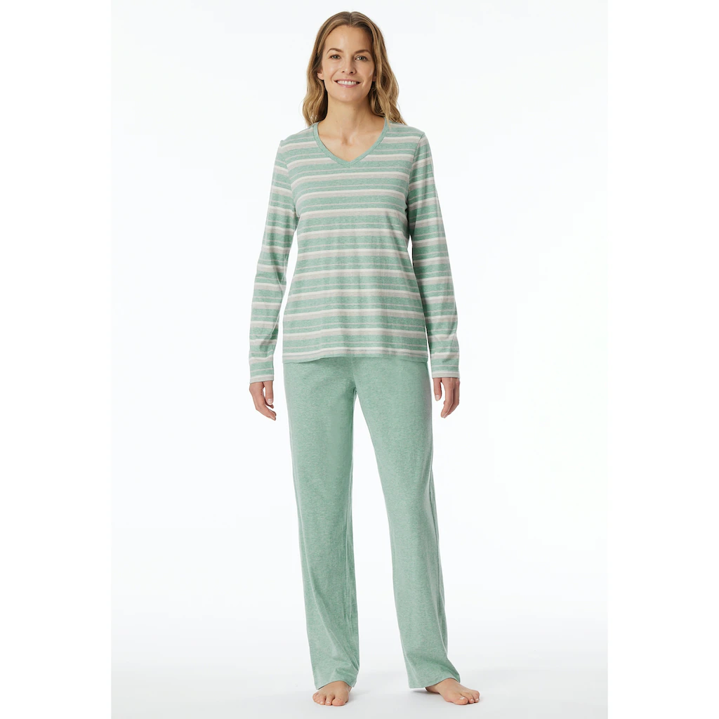 Schiesser Schlafanzug »"Casual Essentials"« (2 tlg.) mit angenehmen Bündchen bestellen