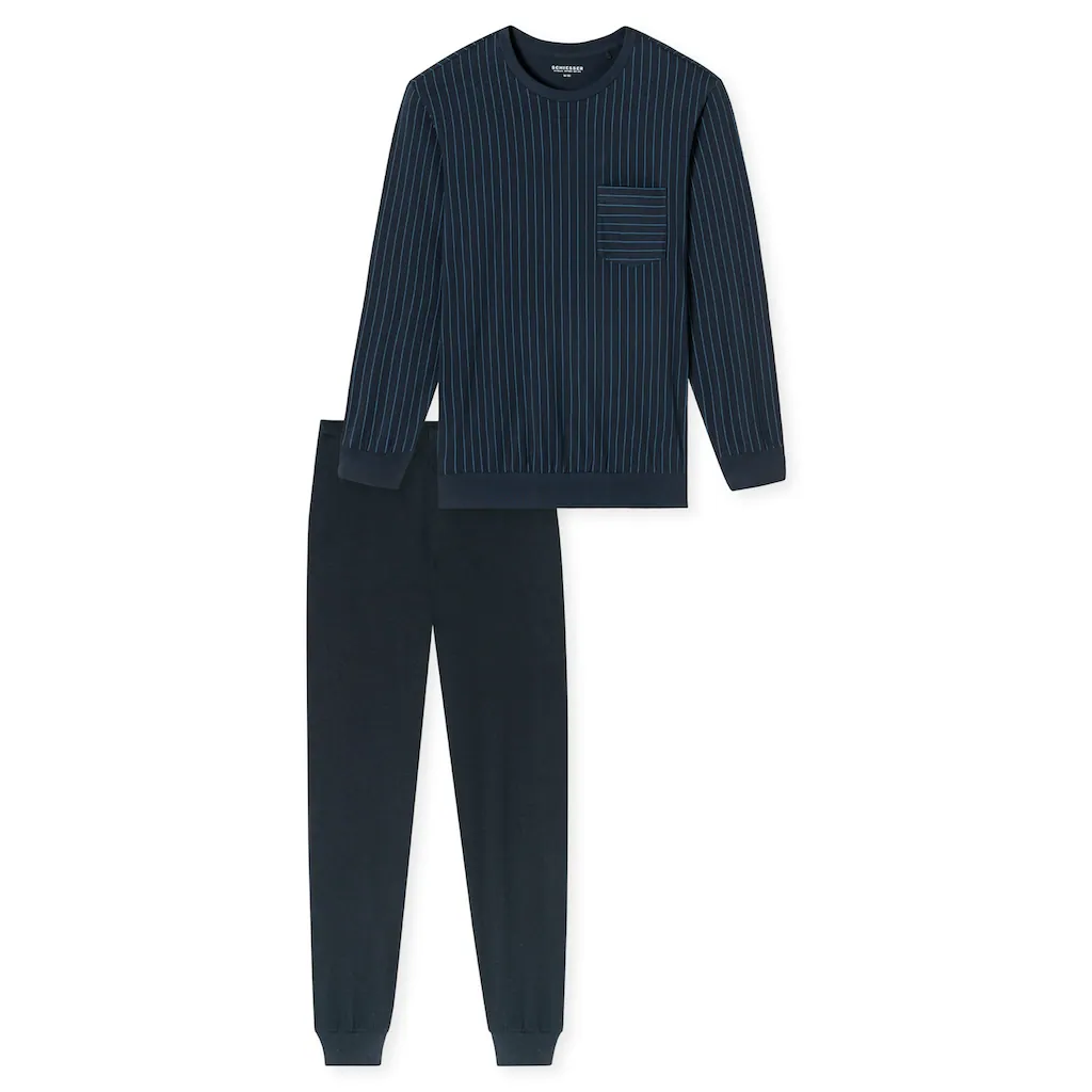 Schiesser Schlafanzug »Comfort Essentials« Mit Gestreiftem Oberteil Kaufen